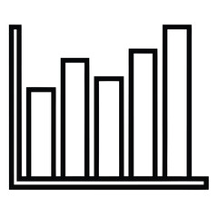 Silhouette Style Bar Chart Icon – Business Growth Analytics Symbol for Finance, Marketing, and Data Visualization Design