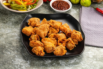 Golden crispy Breaded calamari snack