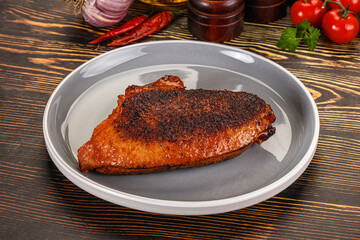 Roasted duck breast in cherry