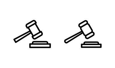 Gavel icon logo design. judge gavel sign and symbol. law icon. auction hammer