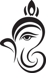 Ganesh Visarjan Silhouette Vector Art Illustration