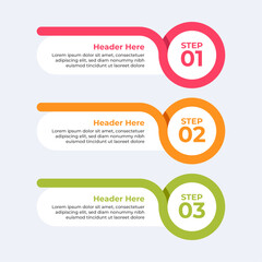 Threestep infographic with headers and description
