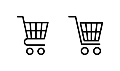 Shopping icon logo design. Shopping cart sign and symbol. Trolley icon