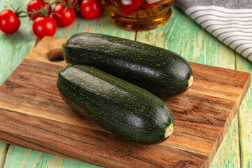 Young fresh raw green zucchini