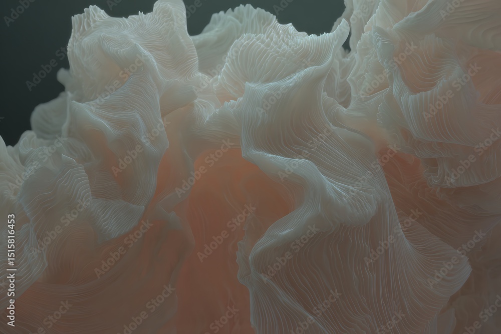 Poster abstract waves of delicate translucent structure