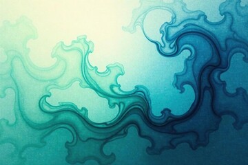 Fototapeta premium Abstract blue-green watercolor fractal, converging flow, muted tones , geometric, splash