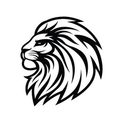 Line art illustration of a lion head.eps