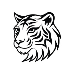 Fototapeta premium Line art illustration of a tiger head.eps