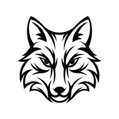 Line art illustration of a wolf head.eps
