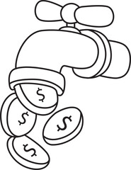 Coloring pages of money and finance collection. 
