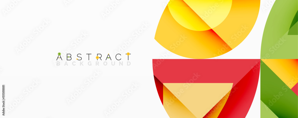 Leinwandbilder bright overlapping shapes create modern abstract design. vivid colors blend, forming dynamic visual 