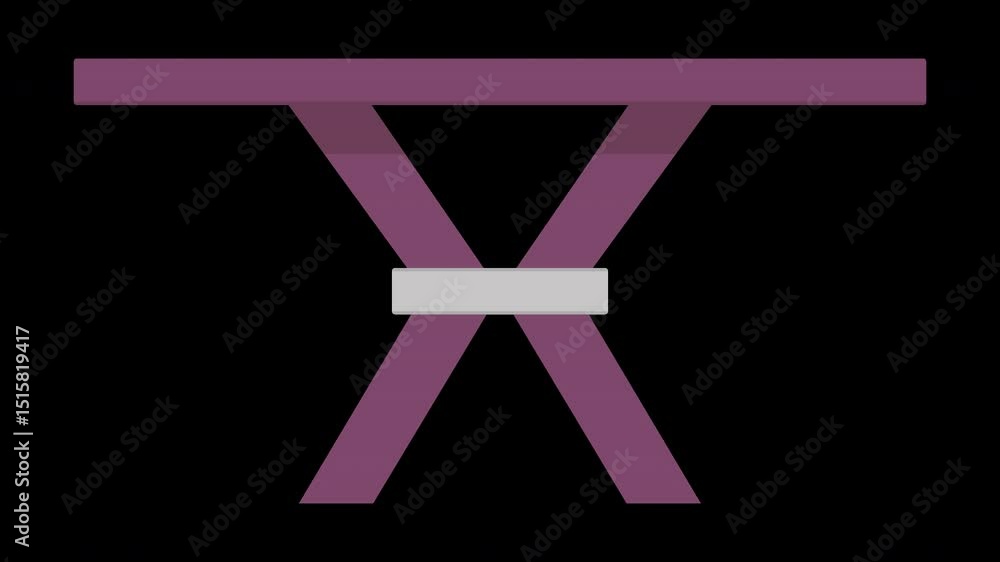 Poster animated assembly of a modern geometric style table on a transparent background