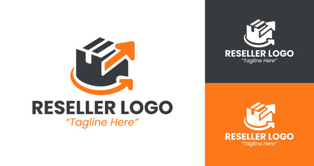 Stylish Reseller Logo for Corporate Identity and Professional Branding in Orange and Grey
