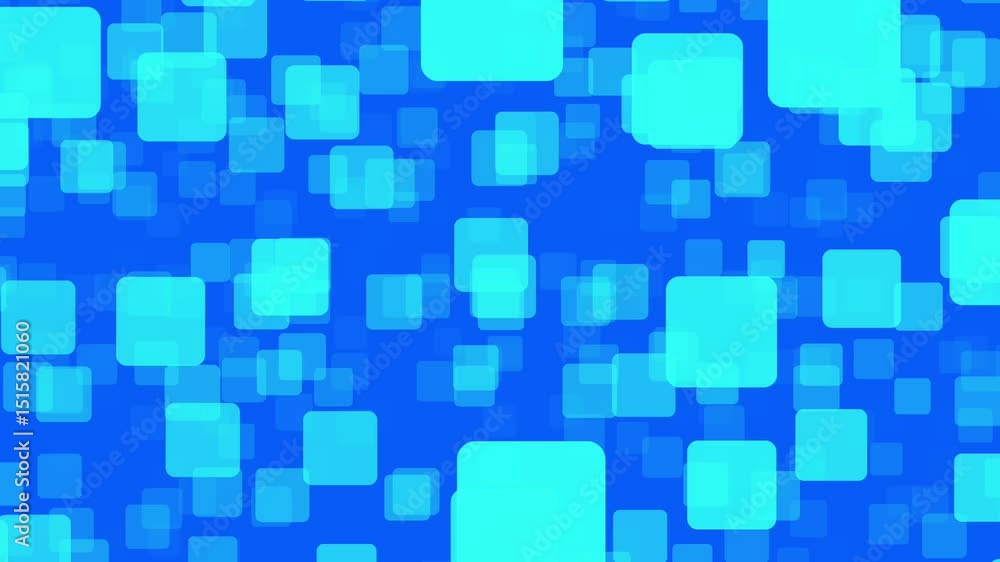 Poster a soothing blue backdrop featuring digital squares suggests a tech interface or background transitio