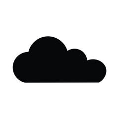 Black Cloud Icon. The image showcases a black cloud icon, designed in a simple and minimalistic style.