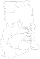 Obraz premium Outline Map of Ghana Vector Illustration