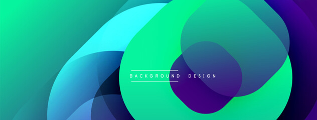 Abstract vibrant gradients overlap, creating dynamic visual effect. Turquoise, purple hues dominate composition. Modern design element.