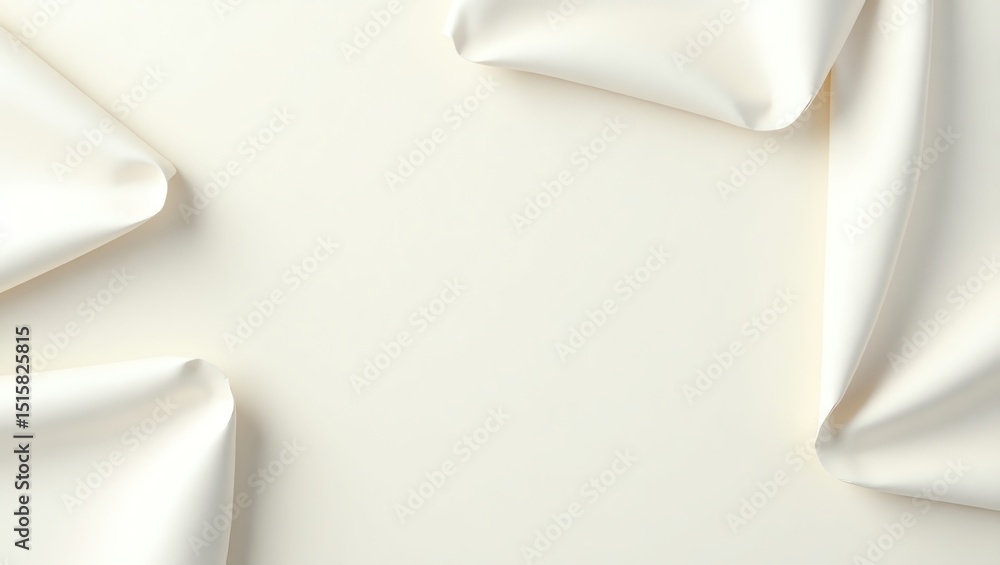 Poster elegant soft white fabric border with copy space for text