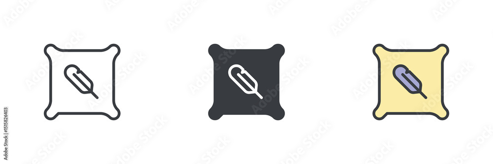 Aufkleber feather pillow different style icon set