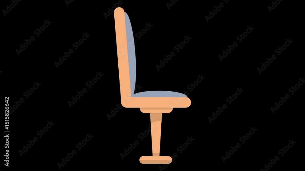 Aufkleber delicate elegance: a simple animated chair rotation for your project needs on a transparent backgrou