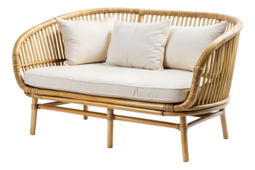Curved bamboo loveseat with minimalist design