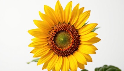 Fototapeta premium Vibrant sunflower in full bloom with a bright yellow petals and a dark brown center