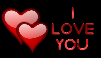 I love you valentines day greeting card illustration