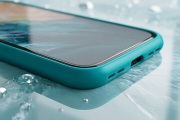 Turquoise Smartphone Case on Colorful Pastel Background