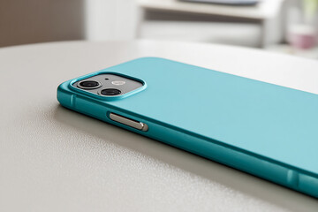 Turquoise Smartphone Case on Colorful Pastel Background