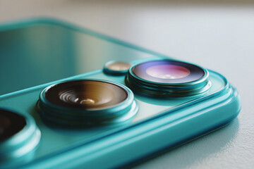 Turquoise Smartphone Case on Colorful Pastel Background