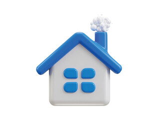 Home icon 3d render concept of house interface icon vector illustration