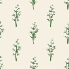 A seamless wallpaper pattern with bamboo patterns is a group of beige backgrounds, vector patterns.