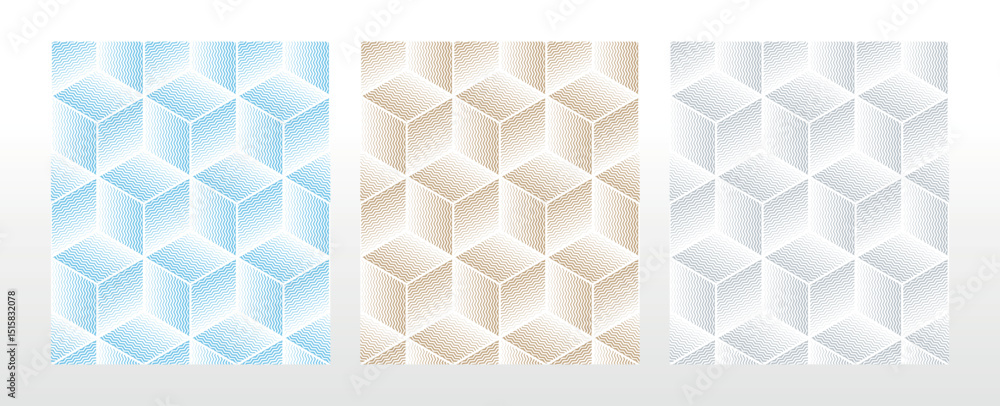 Poster set of abstract geometric patterns. seamless vector backgrounds. colored ornaments graphic modern pa