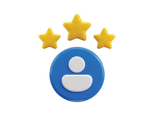 User with stars icon 3d render concept with Expertise icon mastery and knowledge Human icon vector illustration 