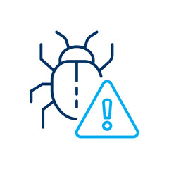 Virus alert icon. Vector illustration. Editable stroke.