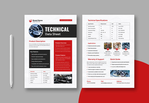 Technical Data Sheet Layout