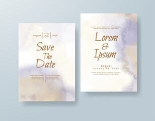 Wedding invitation with abstract watercolor background