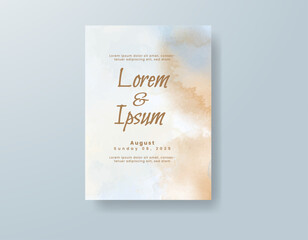 Wedding invitation with abstract watercolor background