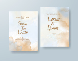 Wedding invitation with abstract watercolor background