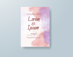 Wedding invitation with abstract watercolor background