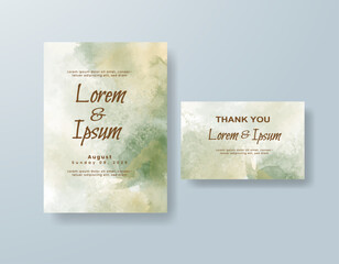 Wedding invitation with abstract watercolor background
