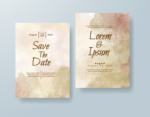 Wedding invitation with abstract watercolor background
