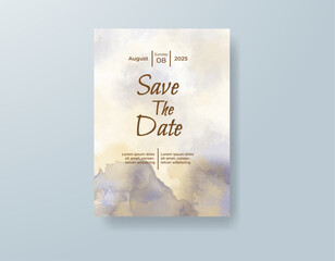 Wedding invitation with abstract watercolor background