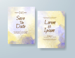 Wedding invitation with abstract watercolor background