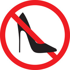 Sign prohibiting high heels in this area