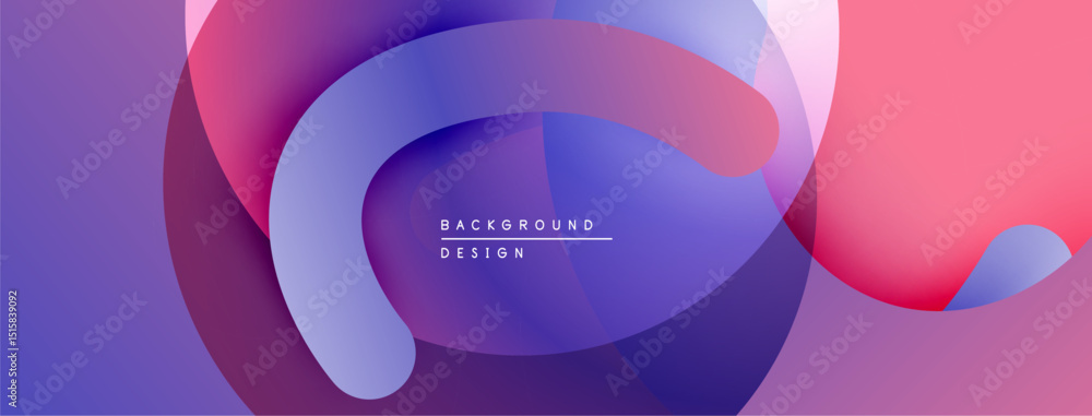 Poster abstract fluid shapes overlap, creating vibrant purple, pink gradients. modern design suggests movem