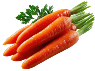 Fresh Carrots with parsley: A vibrant bunch of fresh carrots, topped with sprigs of parsley, displays its rich orange hue, promising a delightful and healthful addition to any meal.