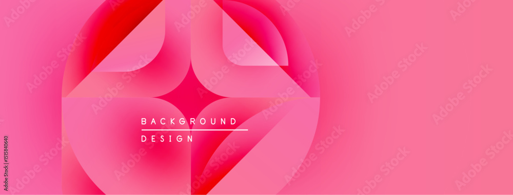 Poster Abstract pink design. Overlapping shapes create dynamic visual effect. Modern, fluid geometry, vibrant colors.
