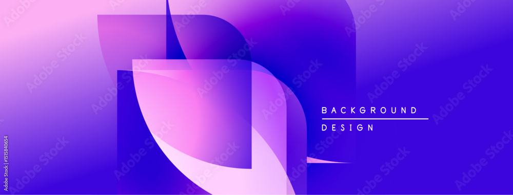 Poster Abstract gradient background. Overlapping shapes create dynamic visual effect. Modern design elements suggest innovation, technology.