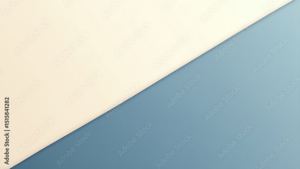 Poster minimalist diagonal color block background with cream and blue tones
